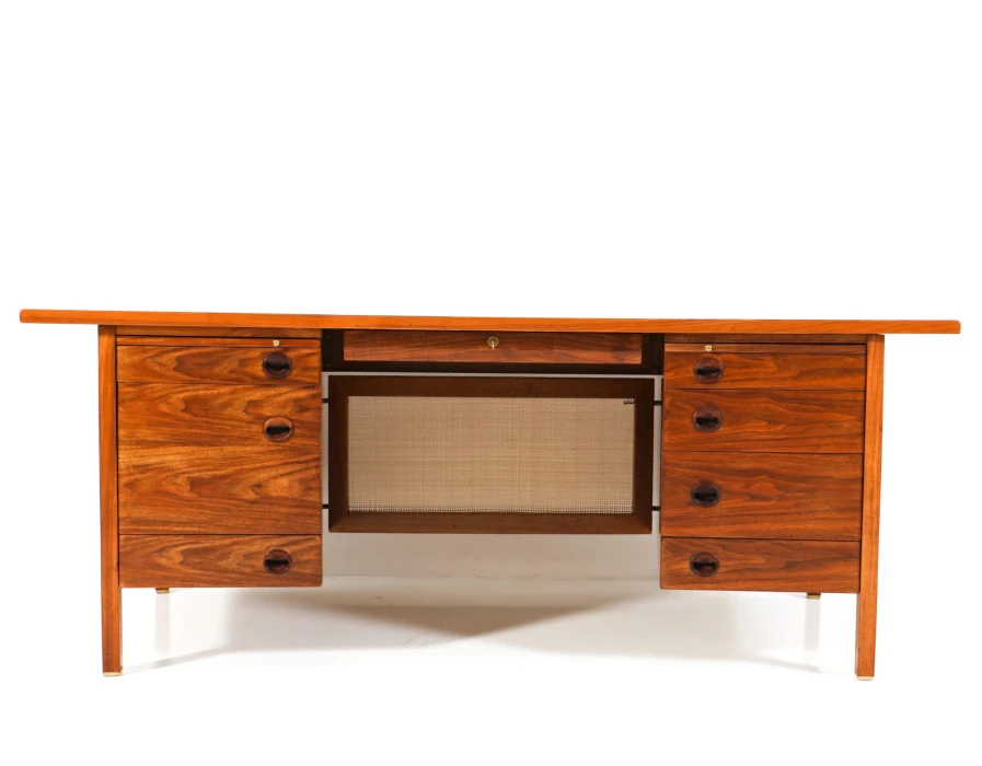 Mid-Century Modern Walnut Executive Desk by Edward Wormley for Dunbar, 1950s